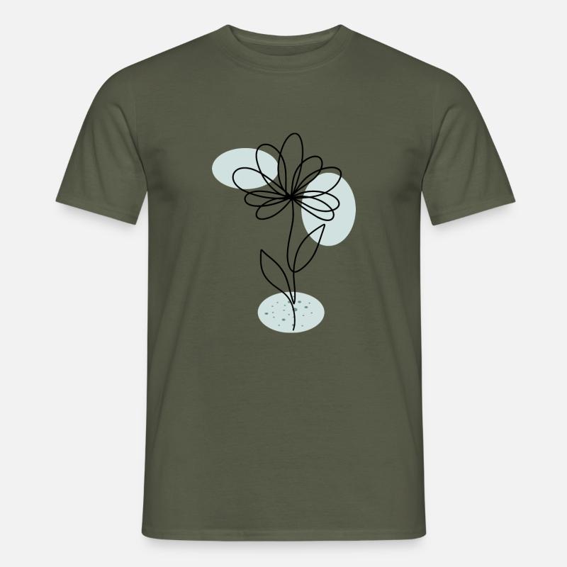 Blume Boho moderne Kunst - Männer T-Shirt - Militärgrün