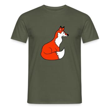 Fuchs Rotfuchs Wildes Tier Schlauer Wald Bewohner - Männer T-Shirt - Militärgrün - Vorne - AI Model Male 178 light (178cm)