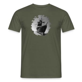 Bateau - T-shirt homme - vert militaire - Devant - AI Model Male 178 light (178cm)