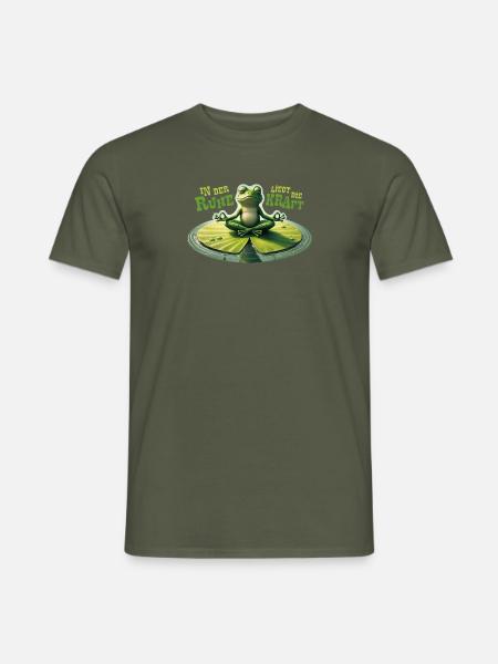 In der Ruhe liegt die Kraft – meditierender Frosch - Männer T-Shirt - Militärgrün