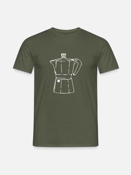 Mokka, Moka Espressokocher, Kaffee - Männer T-Shirt - Militärgrün
