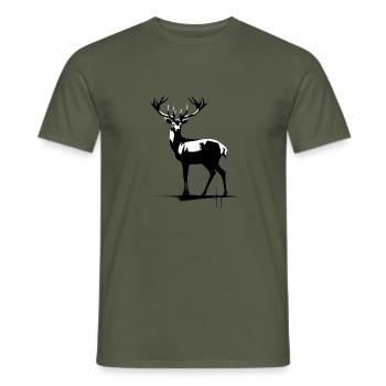 Hirsch StreetArt Contraste - T-shirt homme - vert militaire - Devant - AI Model Male 178 light (178cm)