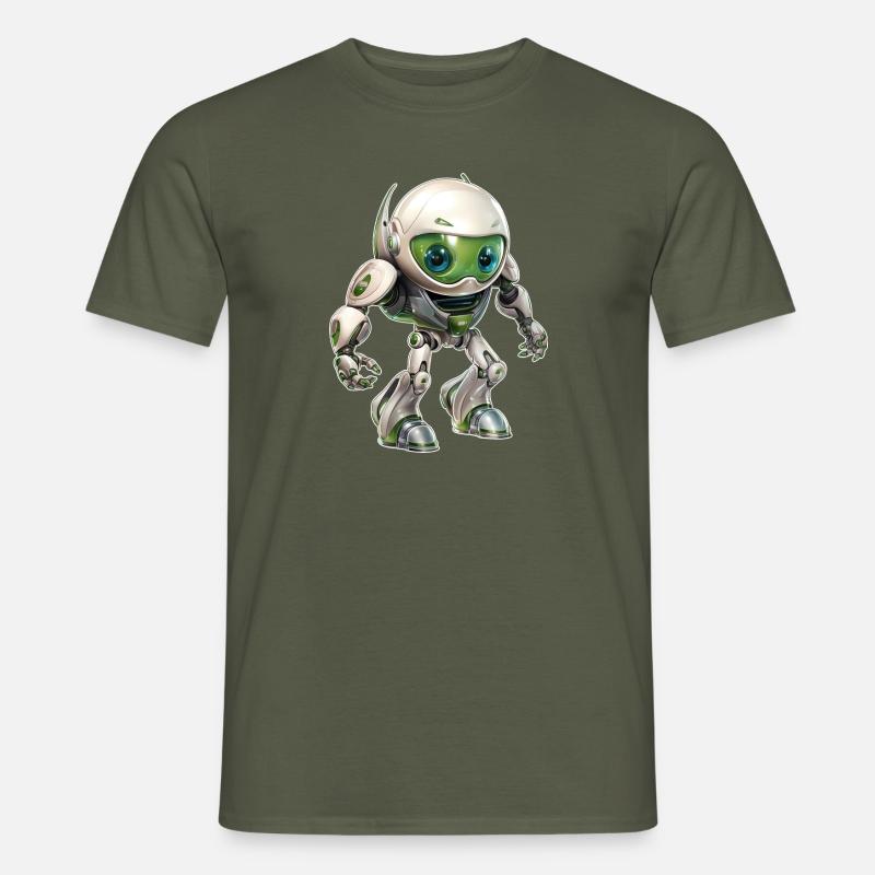 Lustiger Android Robot aus der Pegasus Galaxy - Männer T-Shirt - Militärgrün