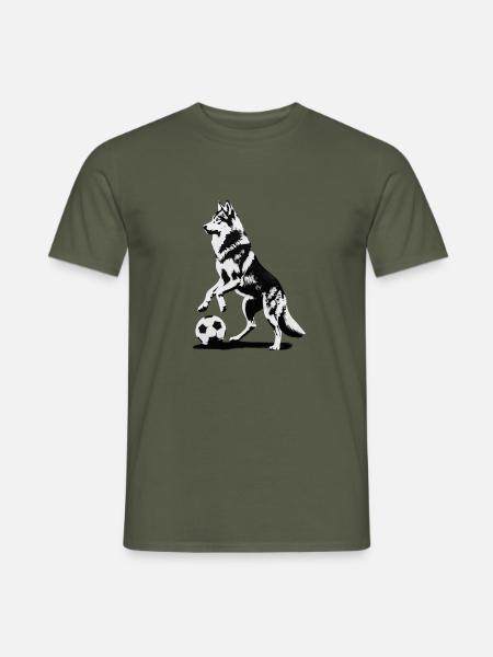 Wolf spielt in Wolfsburg Fußball - Männer T-Shirt - Militärgrün