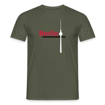 Berlin Hauptstadt Deutschland Fernsehturm Berliner - Männer T-Shirt - Militärgrün - Vorne - AI Model Male 178 light (178cm)