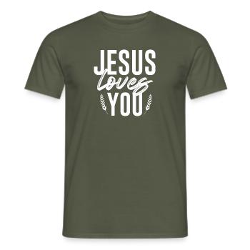 Jésus-Christ de Nazareth Foi Bible Jésus - T-shirt homme - vert militaire - Devant - AI Model Male 178 light (178cm)
