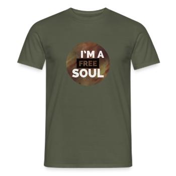 Ich bin eine freie Seele - Männer T-Shirt - Militärgrün - Vorne - AI Model Male 178 light (178cm)