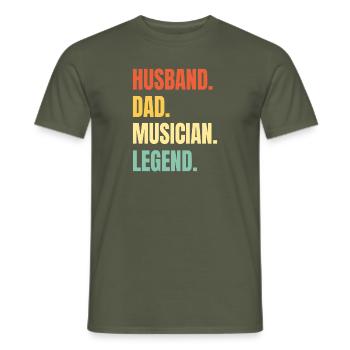 Husband Dad Musician Legend - Men's T-Shirt - military green - Front - AI Model Male 178 light (178cm)