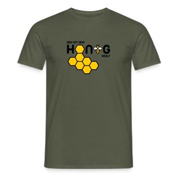 Der mit dem Honig dealt - Männer T-Shirt - Militärgrün - Vorne - AI Model Male 178 light (178cm)