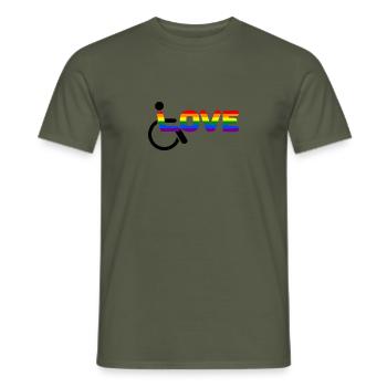 Wheelchair Love Disabled - Men's T-Shirt - military green - Front - AI Model Male 178 light (178cm)