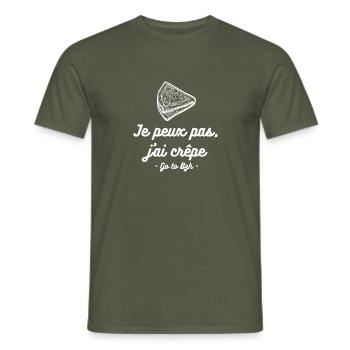 Crêpe Breizh Pause - T-shirt homme - vert militaire - Devant - AI Model Male 178 light (178cm)