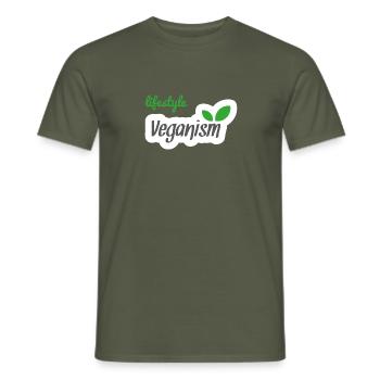 lifestyle veganism vegan veggie Veganer - Männer T-Shirt - Militärgrün - Vorne - AI Model Male 178 light (178cm)