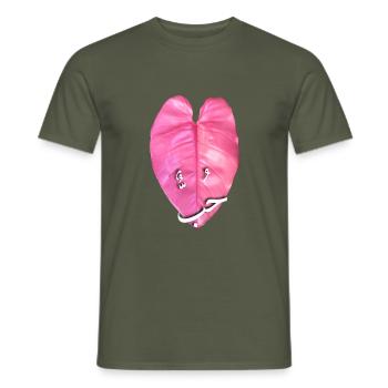 Princesse rose Philodendrons _ نبات الاميرة الوردية - T-shirt homme - vert militaire - Devant - AI Model Male 178 light (178cm)