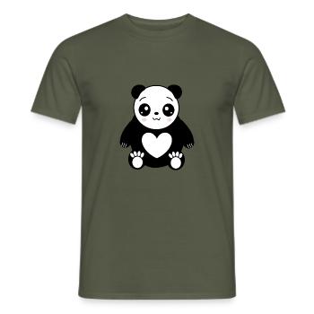 Cadeau Kawaii Panda Bear Kawaii - T-shirt homme - vert militaire - Devant - AI Model Male 178 light (178cm)