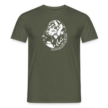 Chien slovaque Portrait Chiens de chasse Wilsigns - T-shirt homme - vert militaire - Devant - AI Model Male 178 light (178cm)