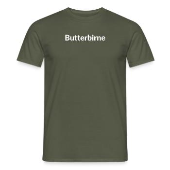 Butterbirne - Männer T-Shirt - Militärgrün - Vorne - AI Model Male 178 light (178cm)