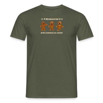 Weihnachten wird schrecklich lecker - Männer T-Shirt - Militärgrün - Vorne - AI Model Male 178 light (178cm)