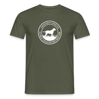 Curly Coated Retriever Jagdgebrauchshund Wilsigns - Männer T-Shirt - Militärgrün - Vorne - AI Model Male 178 light (178cm)