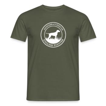 English Pointer Jagdgebrauchshund Hunde Wilsigns - Männer T-Shirt - Militärgrün - Vorne - AI Model Male 178 light (178cm)