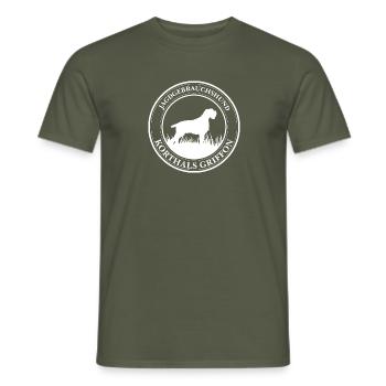 Korthals Griffon Jagdgebrauchshund Jagdhunde - Männer T-Shirt - Militärgrün - Vorne - AI Model Male 178 light (178cm)