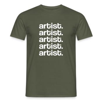 Artist White Print - Men's T-Shirt - military green - Front - AI Model Male 178 light (178cm)