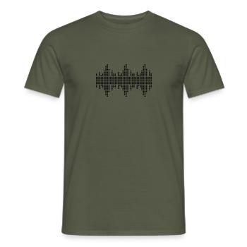 digital waveform frequency grid matrix music - Men's T-Shirt - military green - Front - AI Model Male 178 light (178cm)