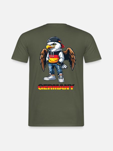Cooles Deutschland Germany Adler Fan Shirt Fußball - Männer T-Shirt - Militärgrün