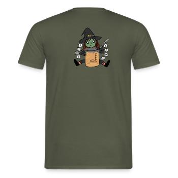 Wissenschaftler Hexe - Männer T-Shirt - Militärgrün - Hinten - AI Model Male 178 light (178cm)
