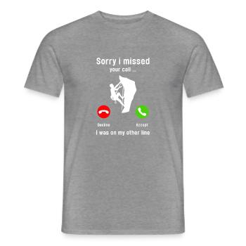 Sorry I Missed Your Call I Was On My Other Line - Men's T-Shirt - graphite heather - Front - AI Model Male 178 light (178cm)