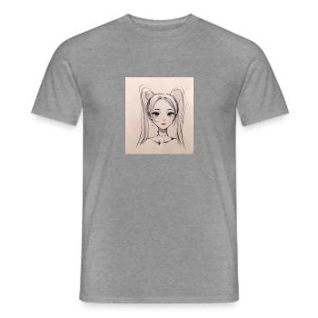 Anime Girl - Männer T-Shirt - Graphit meliert - Vorne - AI Model Male 178 light (178cm)