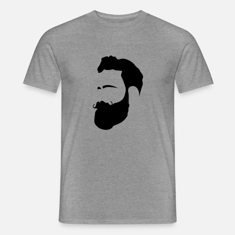 Mann mit Bart - Männer T-Shirt - Graphit meliert