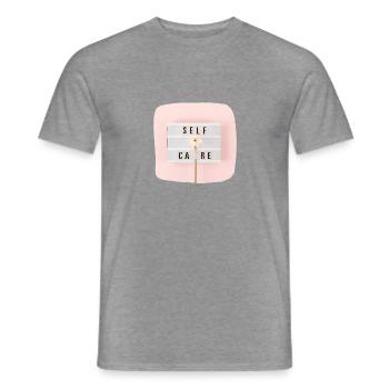 SELFCARE - Männer T-Shirt - Graphit meliert - Vorne - AI Model Male 178 light (178cm)