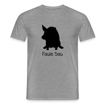 Lazy pig - Men's T-Shirt - graphite heather - Front - AI Model Male 178 light (178cm)