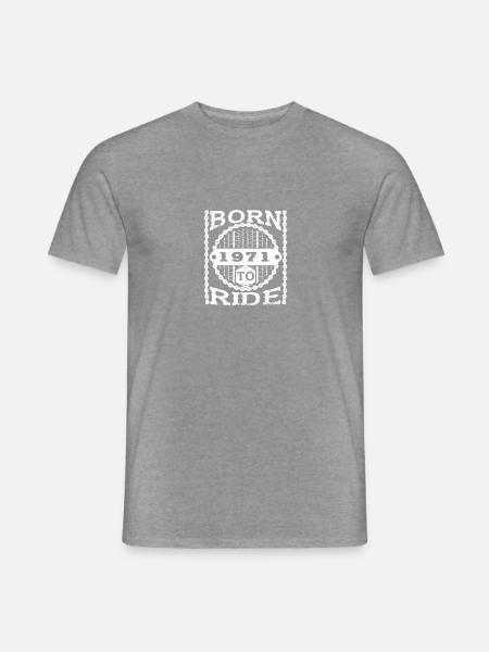 born ride geburtstag biker geschenk fahrrad 1971 - Männer T-Shirt - Graphit meliert
