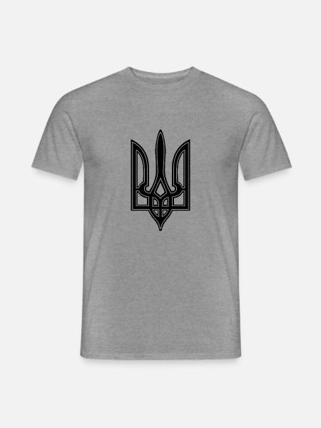Wappen Geschenk Ukraine Ukrainer - Männer T-Shirt - Graphit meliert