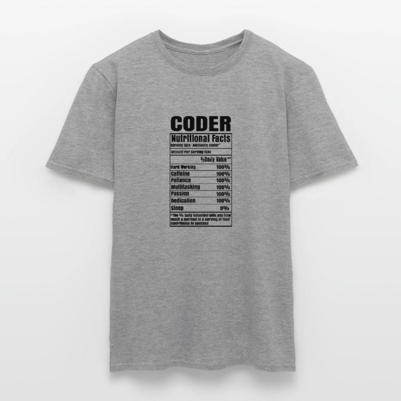 Coder Nutritional Facts Coder Programmer Computer Männer T-Shirt