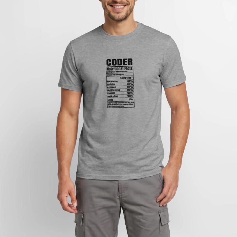 Coder Nutritional Facts Coder Programmer Computer Männer T-Shirt
