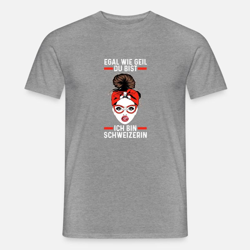 Schweizer Schweizerin Schweiz - Männer T-Shirt - Graphit meliert