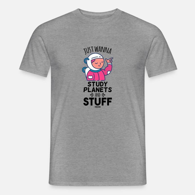 Mädchen Nerd Schule Astronaut - Männer T-Shirt - Graphit meliert