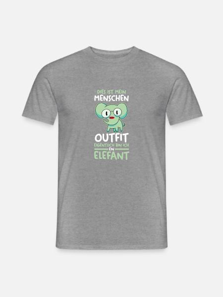 Dickhäuter Rüsseltier Elefant - Männer T-Shirt - Graphit meliert