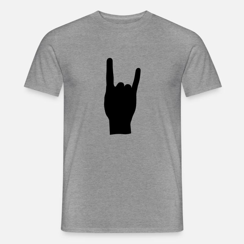 Rock and roll hand de - Männer T-Shirt - Graphit meliert