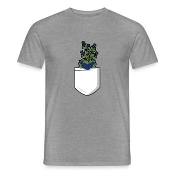 Retro Graphic Botanical Flowers Gardening Plant Lo - Männer T-Shirt - Graphit meliert - Vorne - AI Model Male 178 light (178cm)