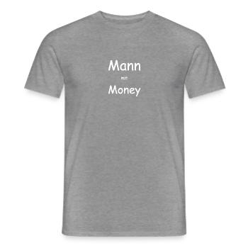 Mann mit Money - Männer T-Shirt - Graphit meliert - Vorne - AI Model Male 178 light (178cm)