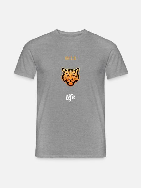 tiger wild life - Männer T-Shirt - Graphit meliert
