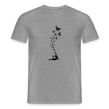Schmetterling Tanz - Männer T-Shirt - Graphit meliert - Vorne - AI Model Male 178 light (178cm)