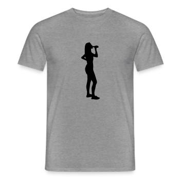 drinking girl - Männer T-Shirt - Graphit meliert - Vorne - AI Model Male 178 light (178cm)