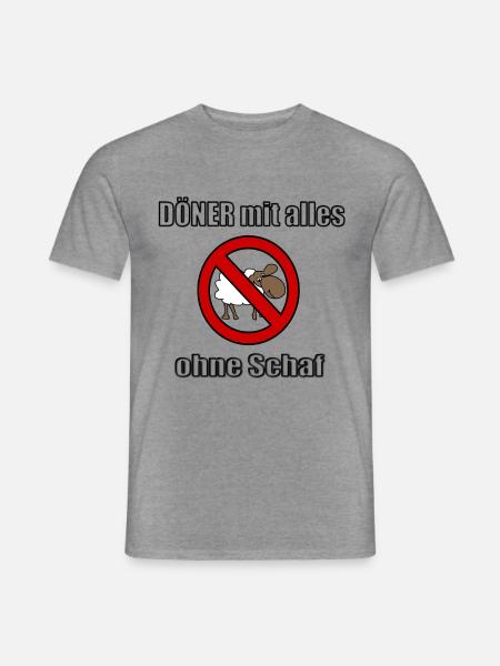 Döner mit alles ohne Schaf - Männer T-Shirt - Graphit meliert