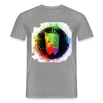 Lustiges Monster Hipster Buntes Leben Geschenkidee - Männer T-Shirt - Graphit meliert - Vorne - AI Model Male 178 light (178cm)