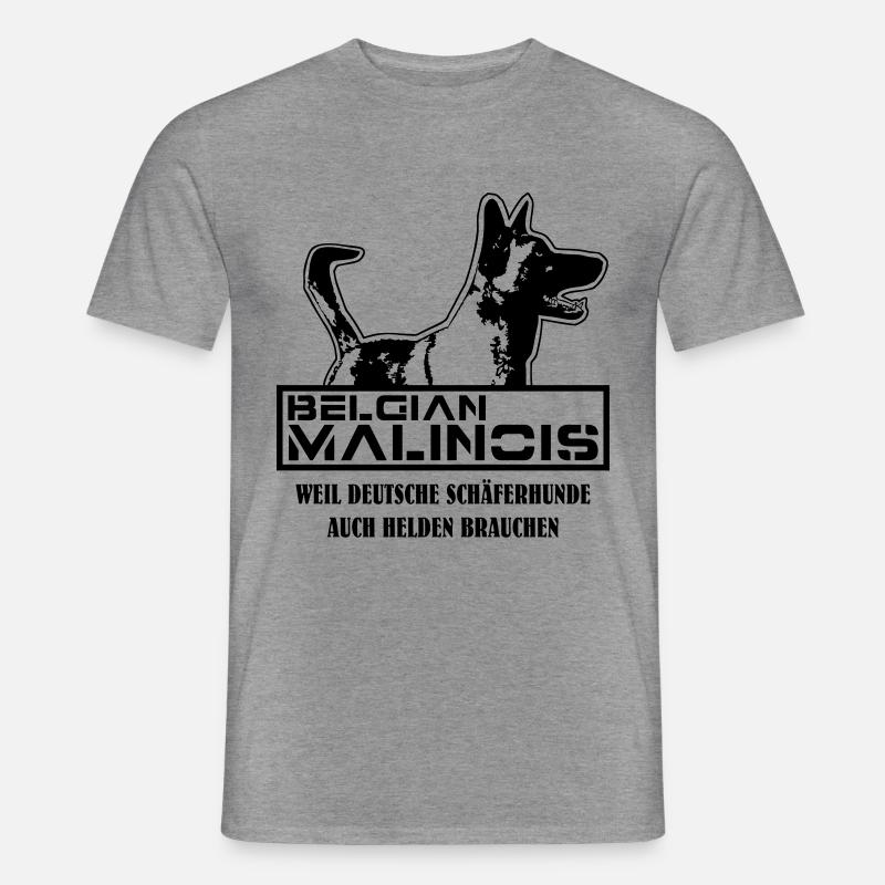 Malinois Helden - Männer T-Shirt - Graphit meliert