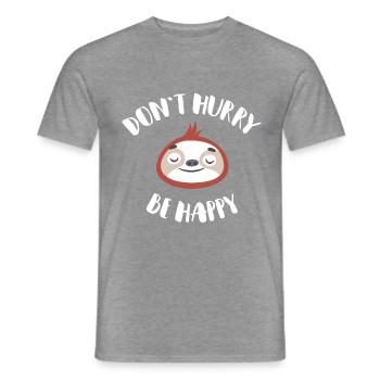 Don't hurry be happy lazy sloth Geschenk - Männer T-Shirt - Graphit meliert - Vorne - AI Model Male 178 light (178cm)